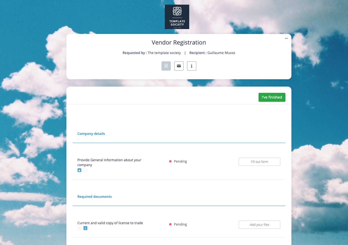 Vendor Registration Template