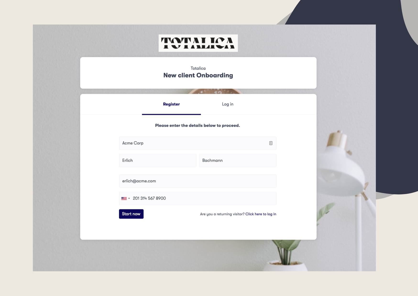 Online onboarding portal