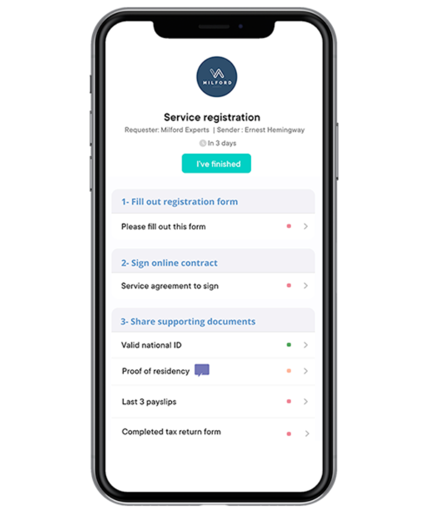 Clustdoc mobile app for client onboarding