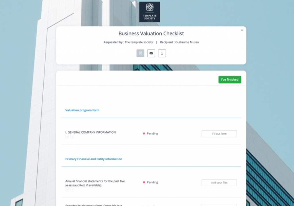 business valuation checklist