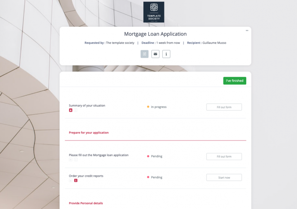 Mortgage Loan Application checklist