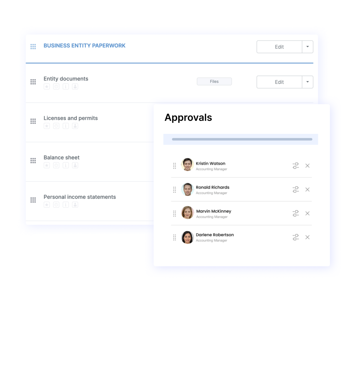 checklist of documents to approve