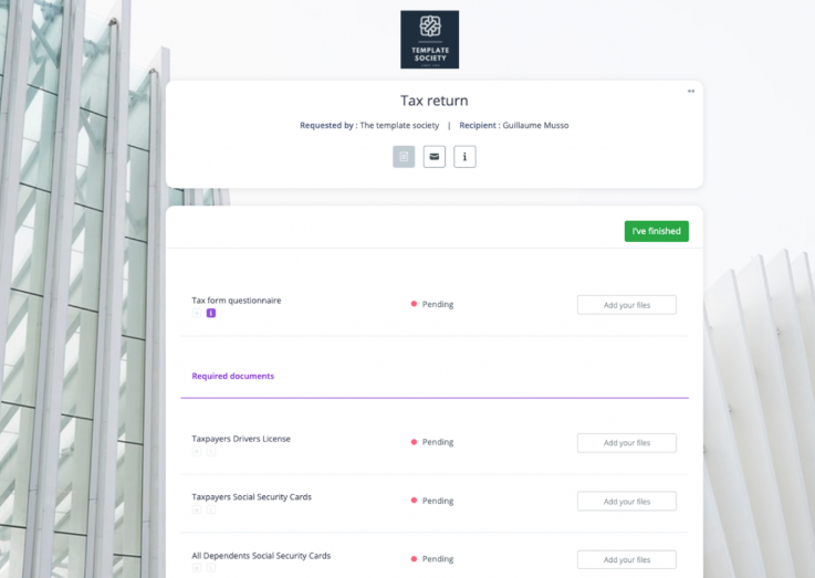 Tax return checklist template