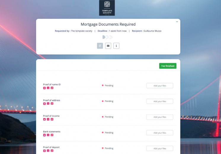 Mortgage documents checklist template