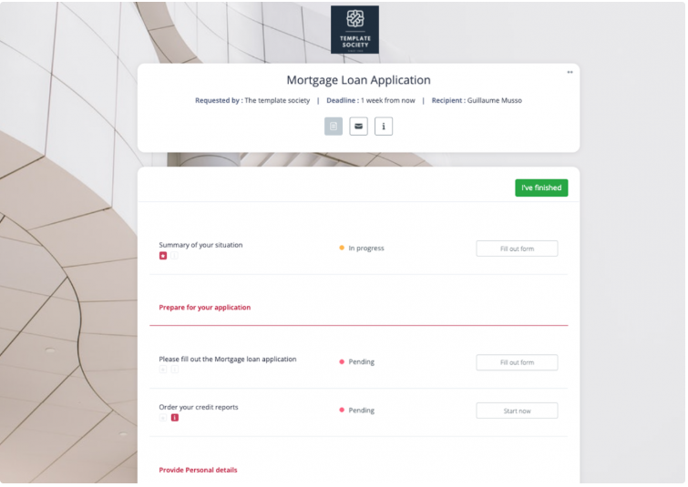 Mortgage loan application checklist
