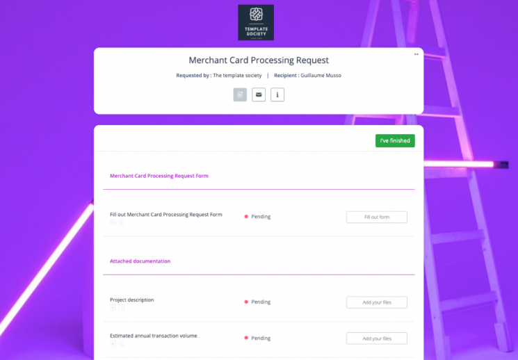 Merchant Card Processing Request