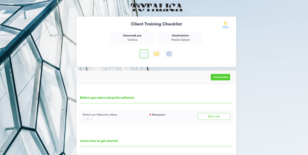 Client Training Checklist