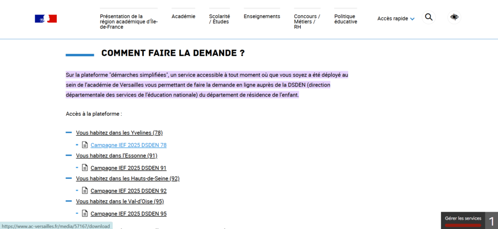 Liste des démarches simplifiées