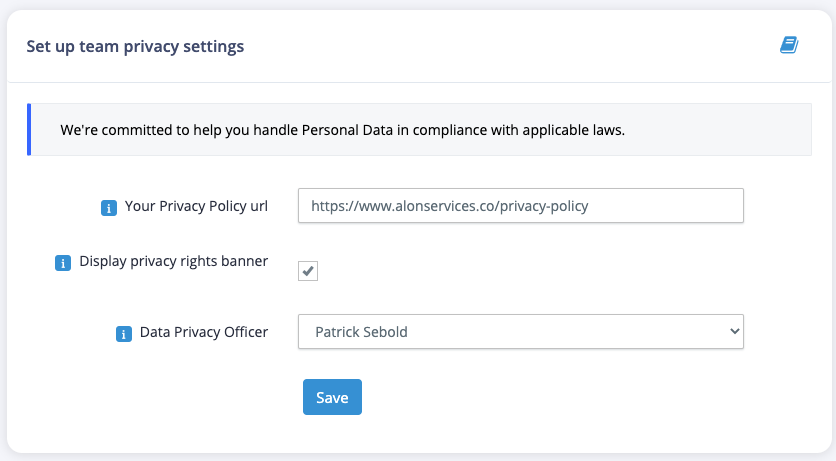 Privacy settings in Clustdoc