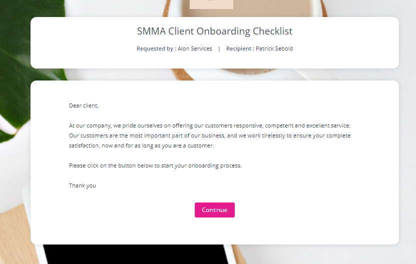 Welcome message in Clustdoc