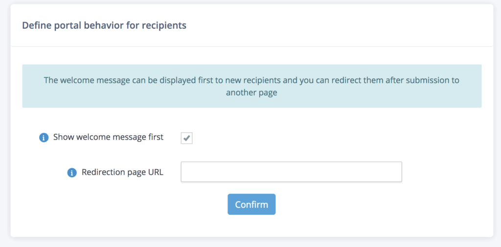 welcome message settings in Clustdoc