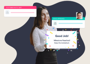 Onboarding progress screen showing a completed milestone