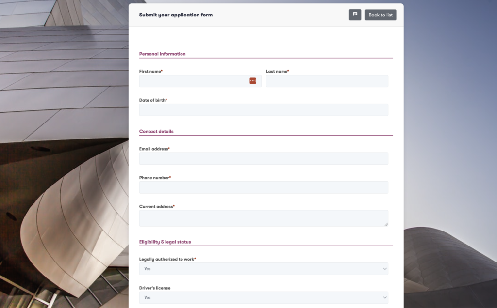 caregiver application form