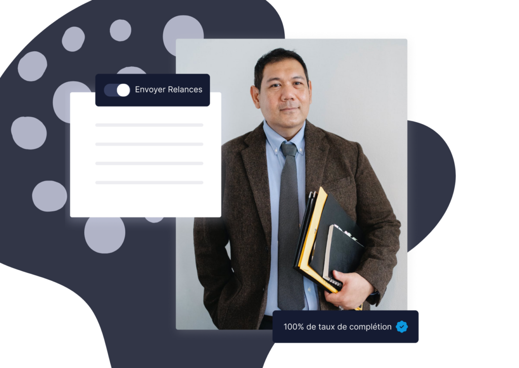Advisor with client file folder for bank client onboarding
