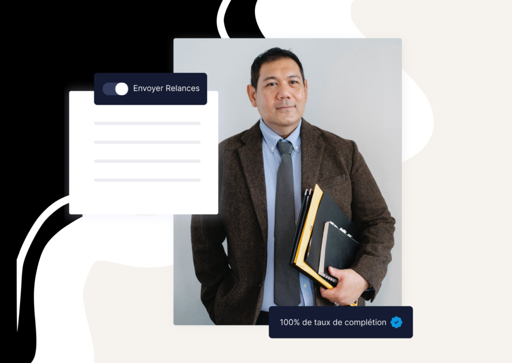 Immigration consultant holding a client document folder