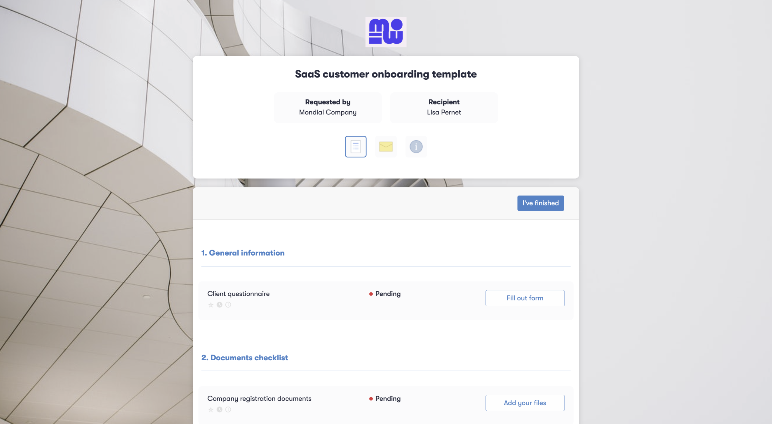 SaaS customer onboarding checklist